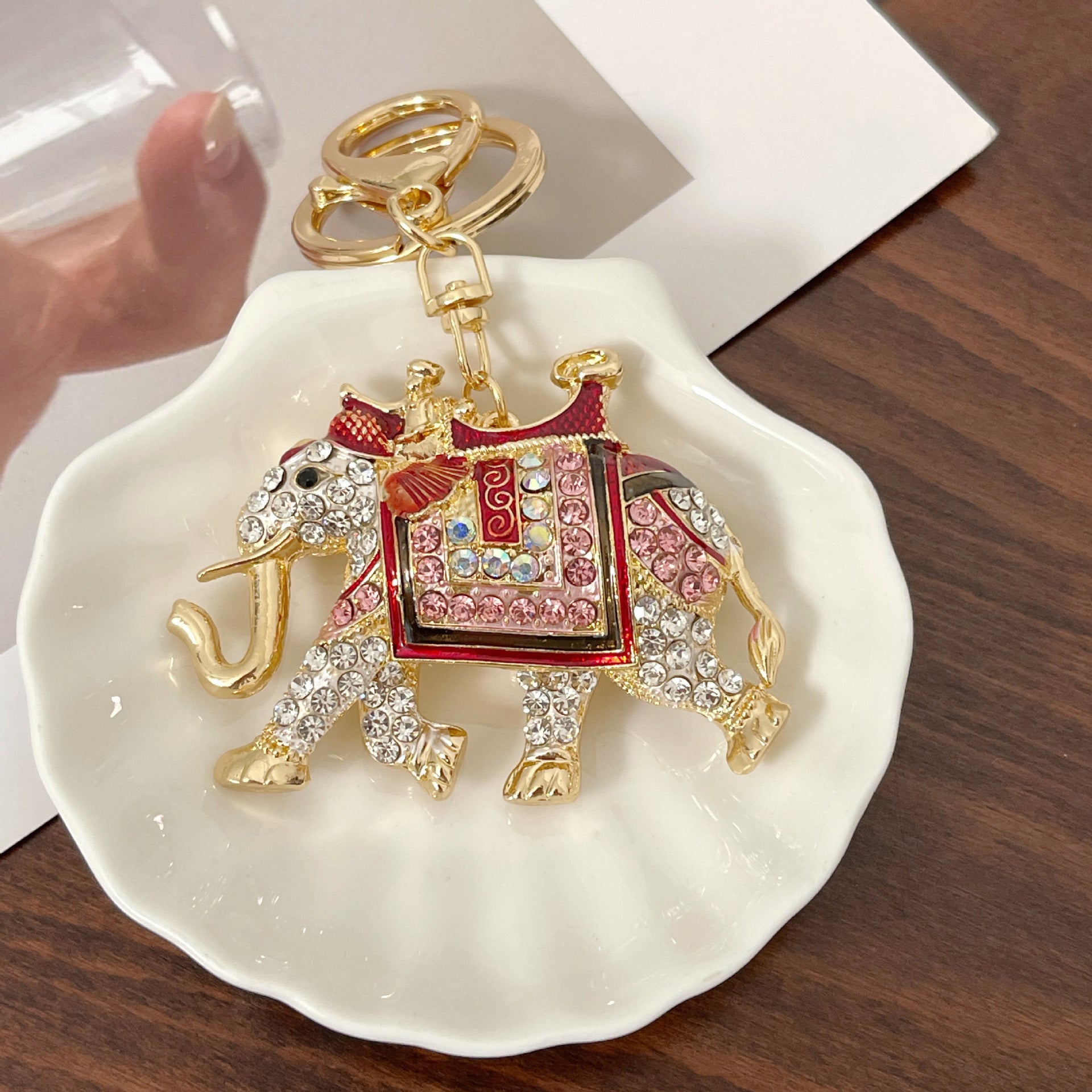 Wholesale Zinc Alloy Elephant Diamond Keychain